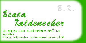 beata kaldenecker business card